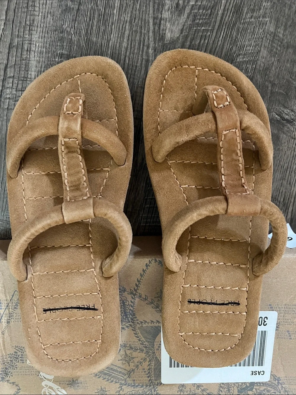 Free People Hadden Cinnamon Clay Suede Toe-Post Sandals